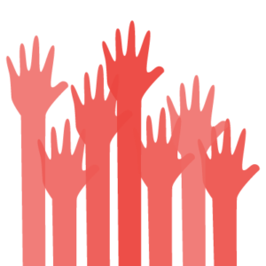 a group raising their hands