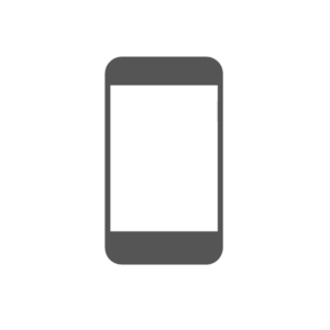 A flat design smartphone icon displayed in a minimalist style, isolated on a clean white background.